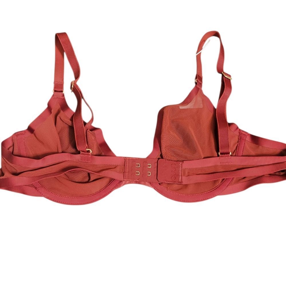 CUUP Plunge Mesh Bra in Scarlett Red, Size 36A NEW w/TAG - Picture 4 of 6